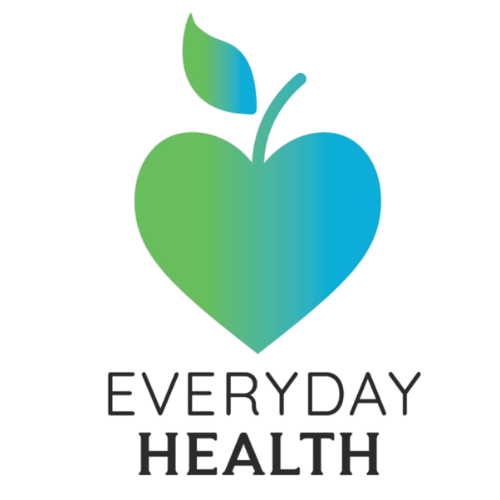 A stylized apple with a gradient of green, blue, and purple, and the words "EVERYDAY HEALTH" underneath.