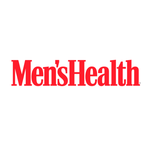 Men's Health magazine logo with a black background and red text