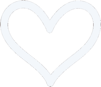 A white heart outline on a black background.