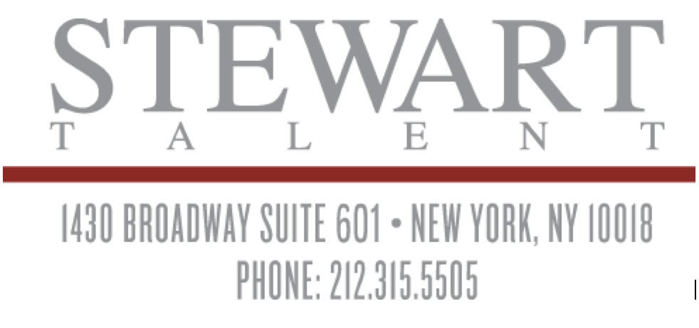 Business card for Stewart Talent, located at 1430 Broadway Suite 601, New York, NY 10018, with phone number 212-315-5505.