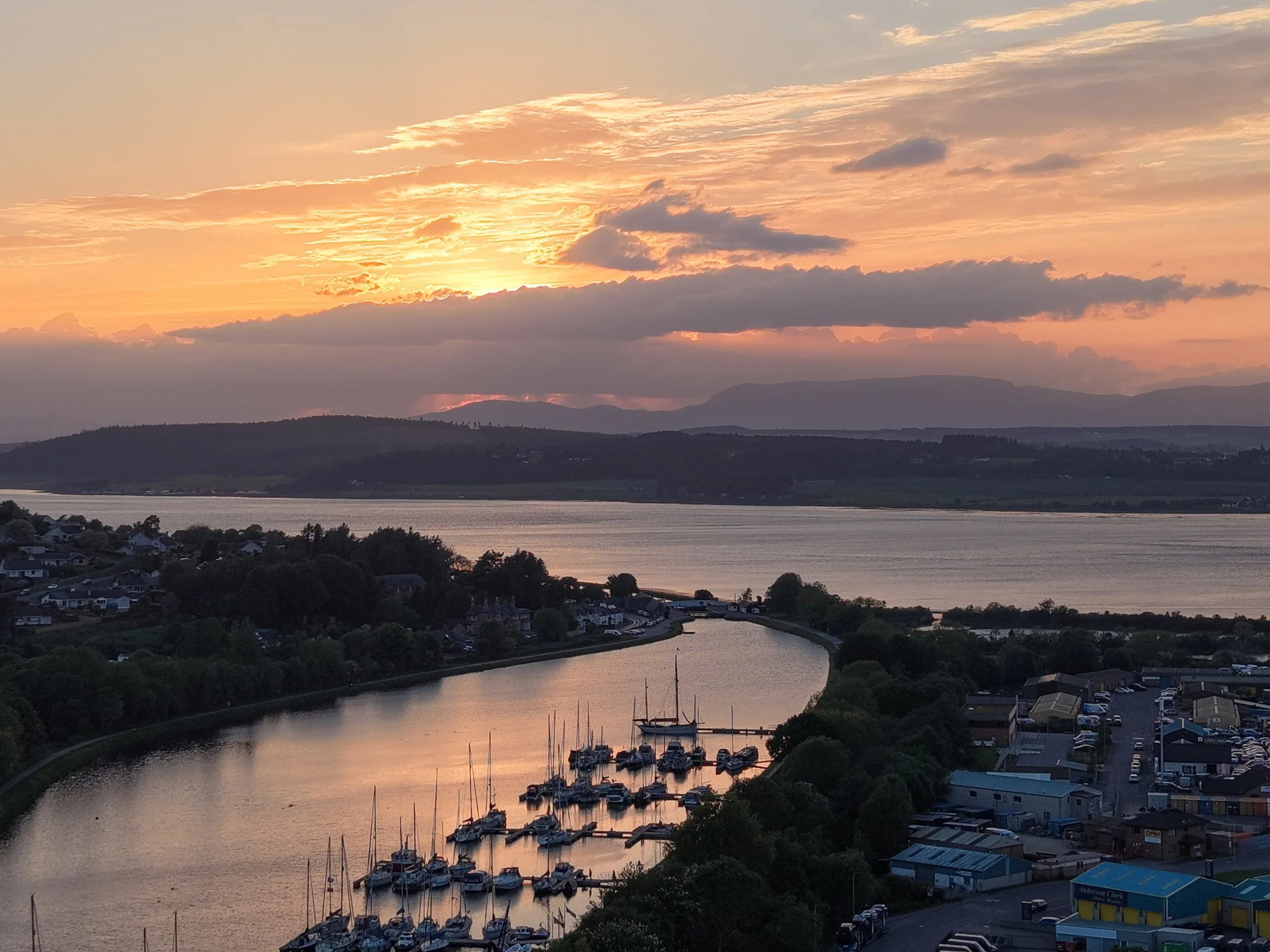 A scenic view of the North Kessock where the canal meets the Moray Firth.