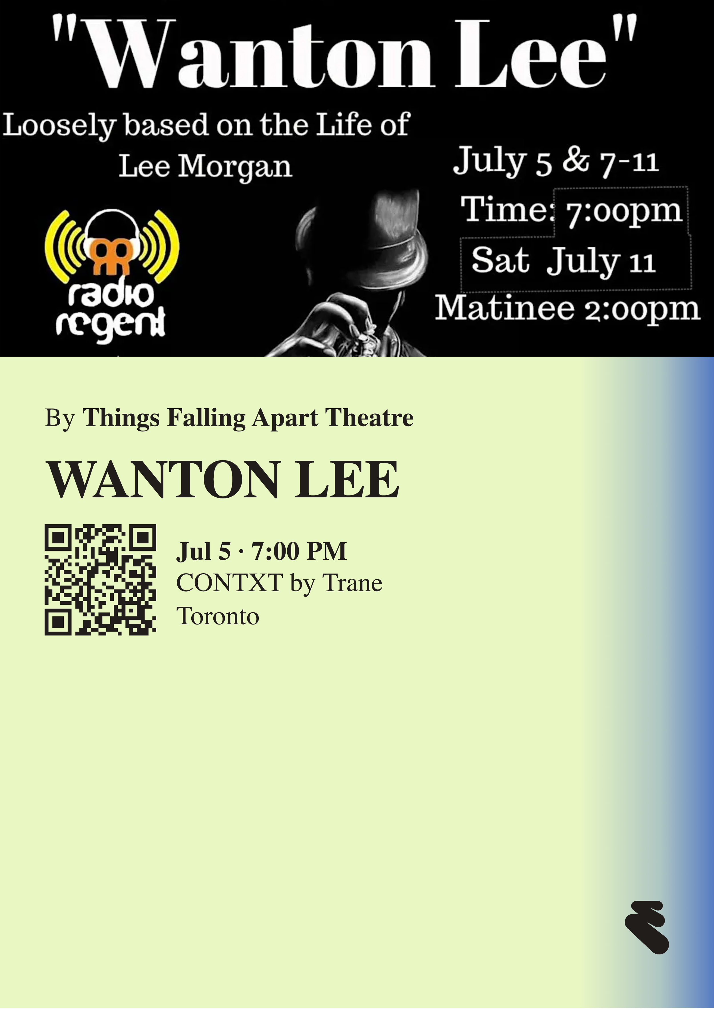 Things Falling Apart Theatre presents : Wanton Lee By Tien Provendence and featuring Drae Walsh