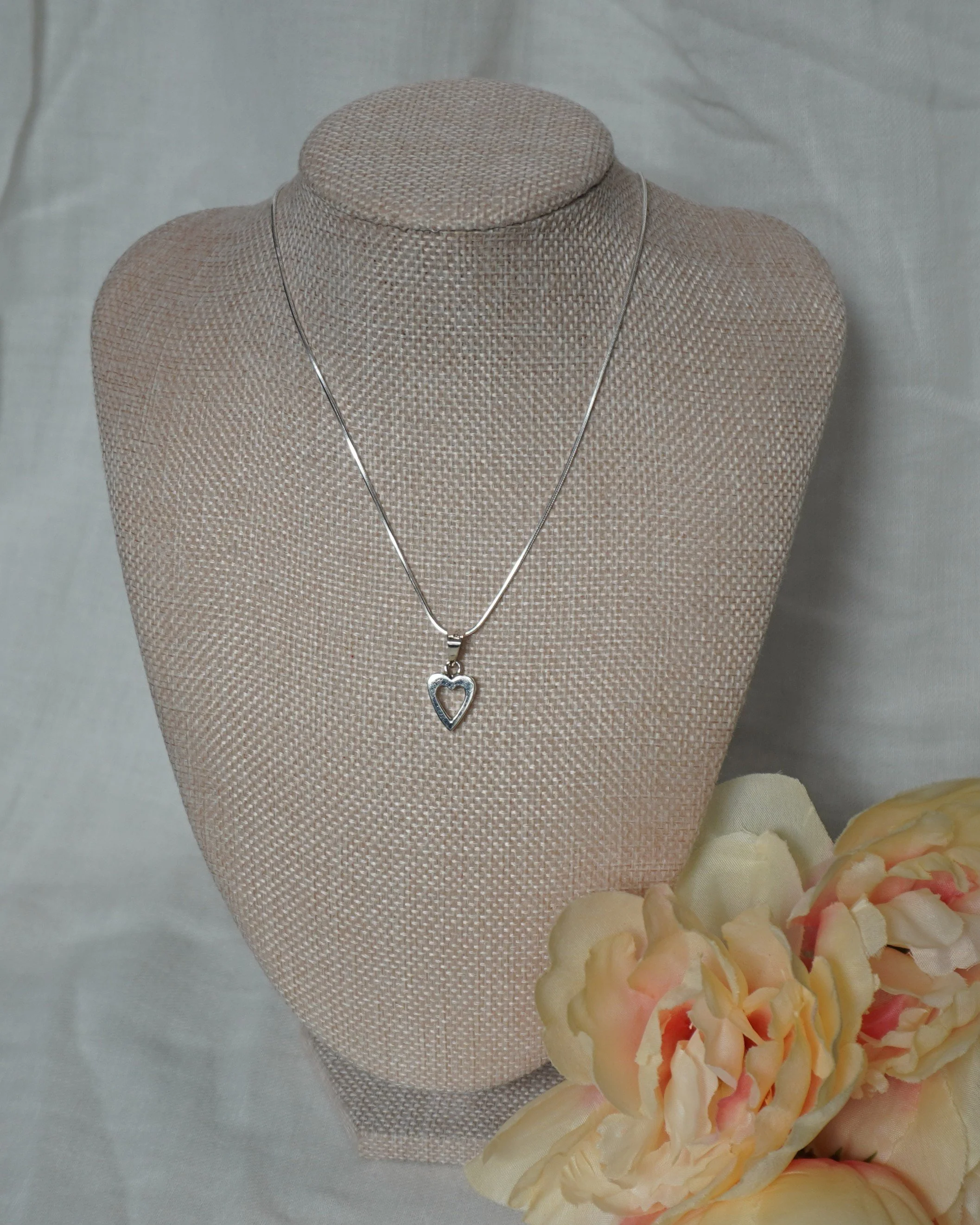 Open Heart Sterling Pendant Necklace