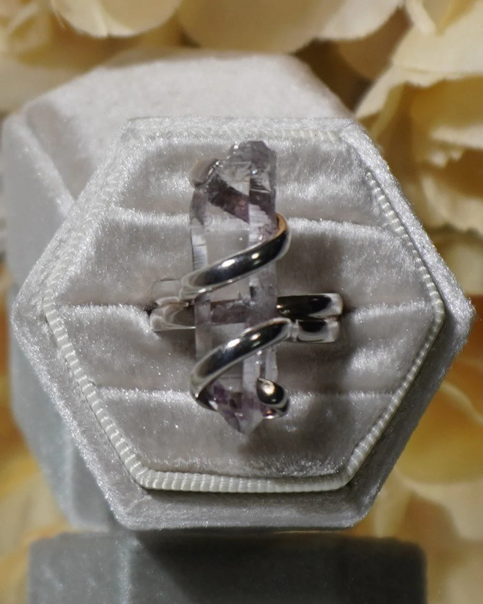 Raw Quartz Crystal Ring