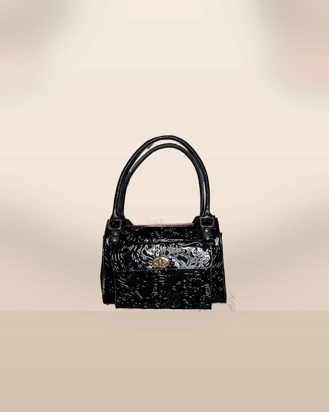Artisan Patent Leather Satchel & Shoulder Bag
