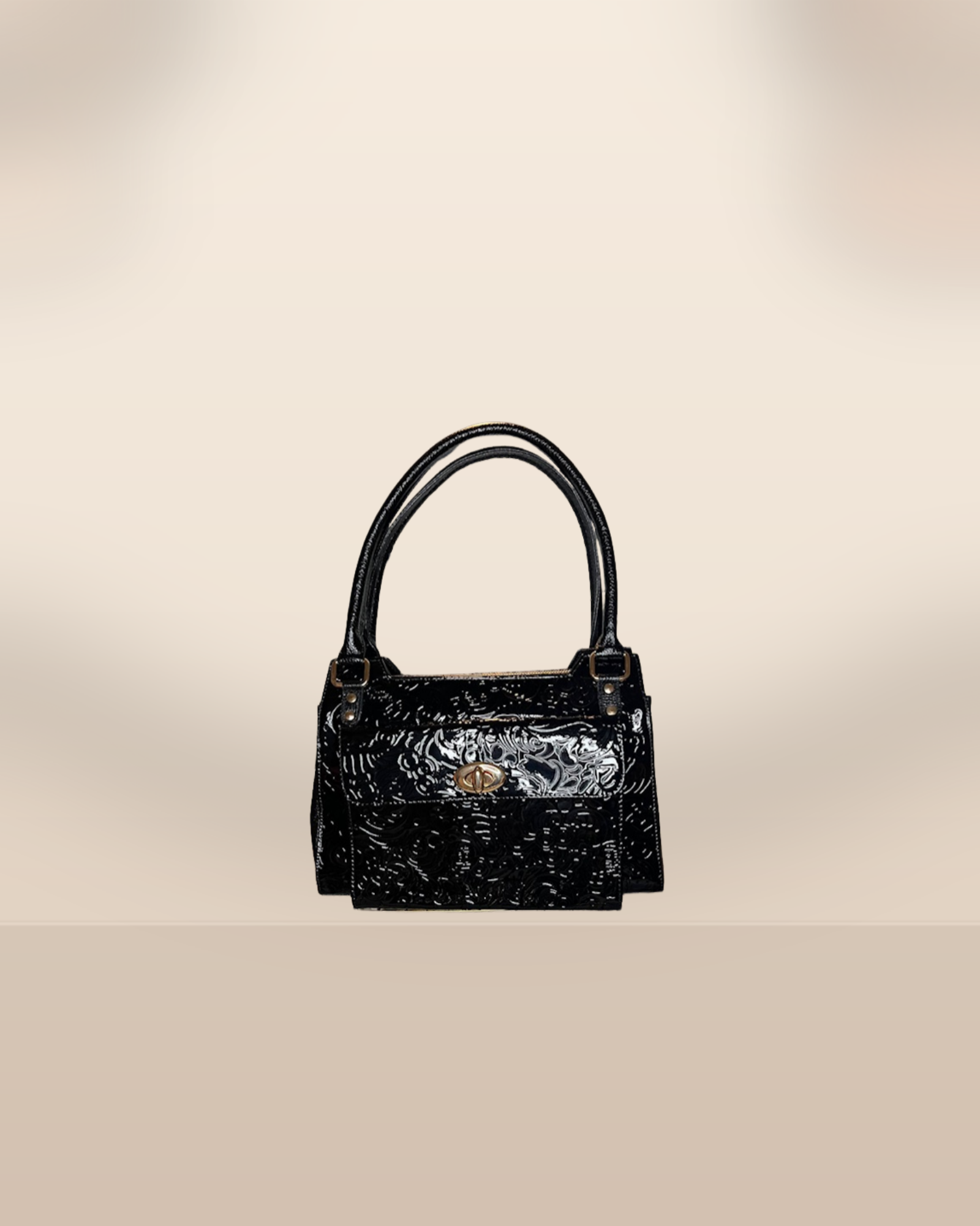 Artisan Patent Leather Satchel & Shoulder Bag