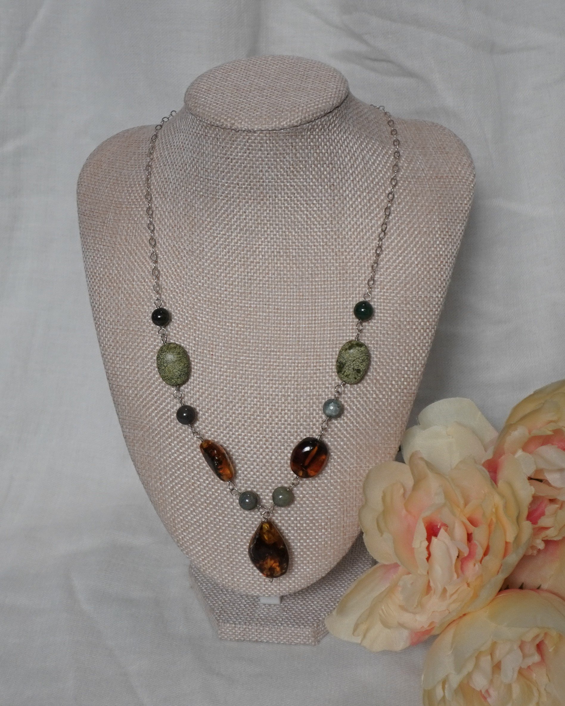 Natural Stone Statement Necklace