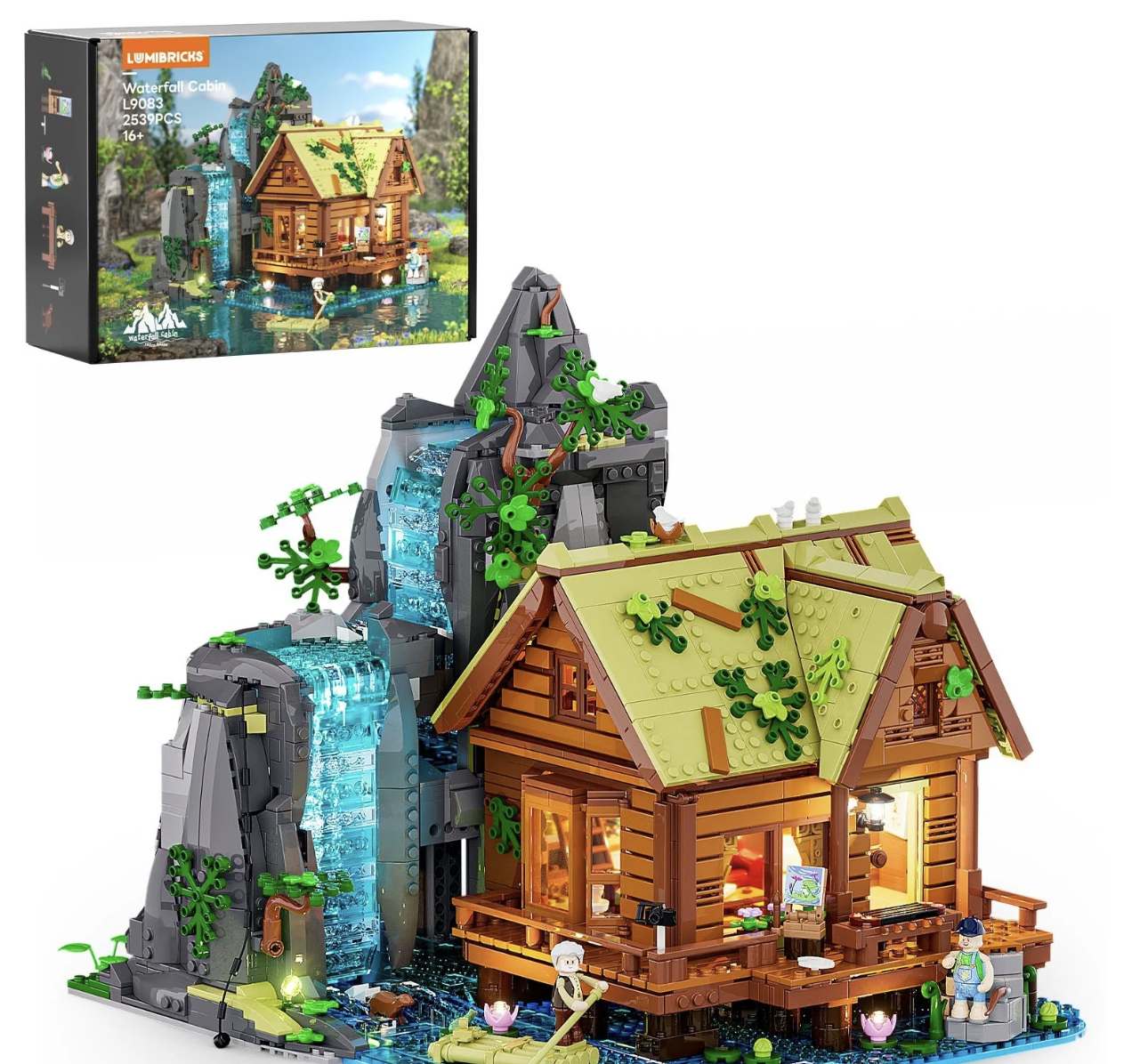 Lumibricks Waterfall Cabin: 2539 Pieces