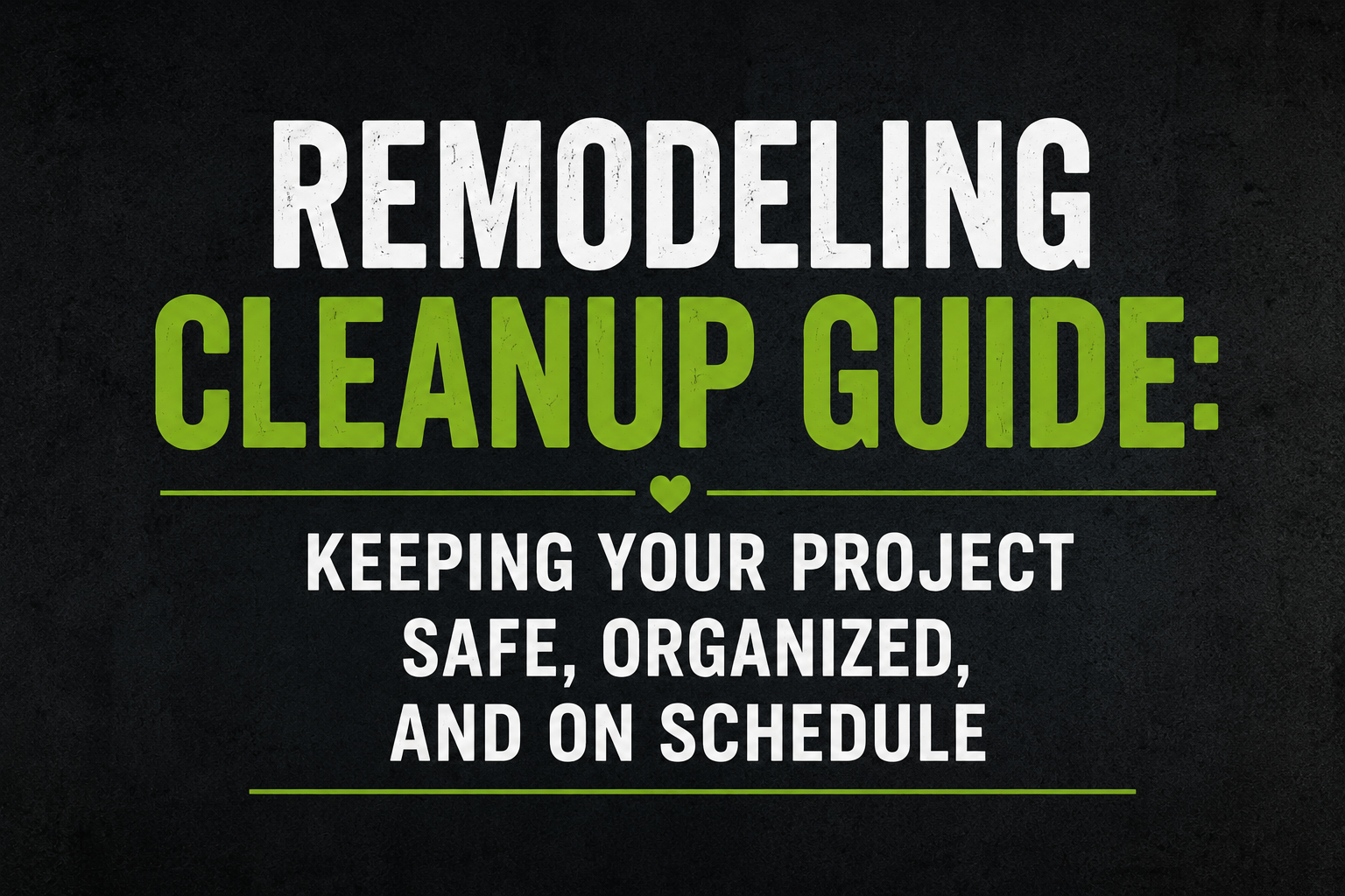 Remodeling Cleanup Guide: Keeping Your Project Safe, Organized, and On Schedule