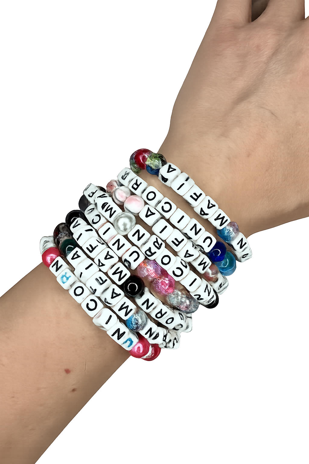 Unicorn Mafia Glass bead 'Candy' bracelet