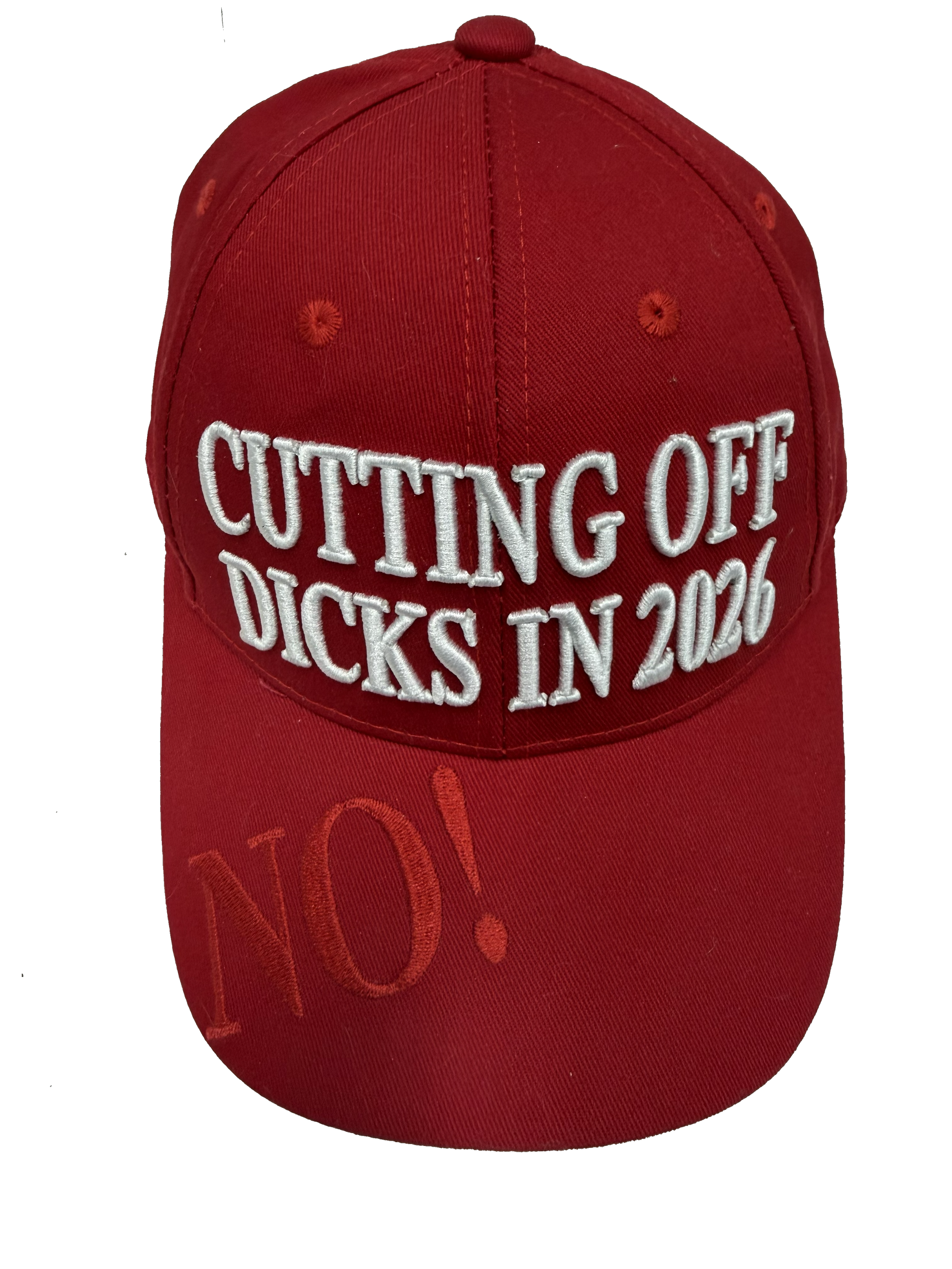 Embroidered 'NO!' Statement Cap