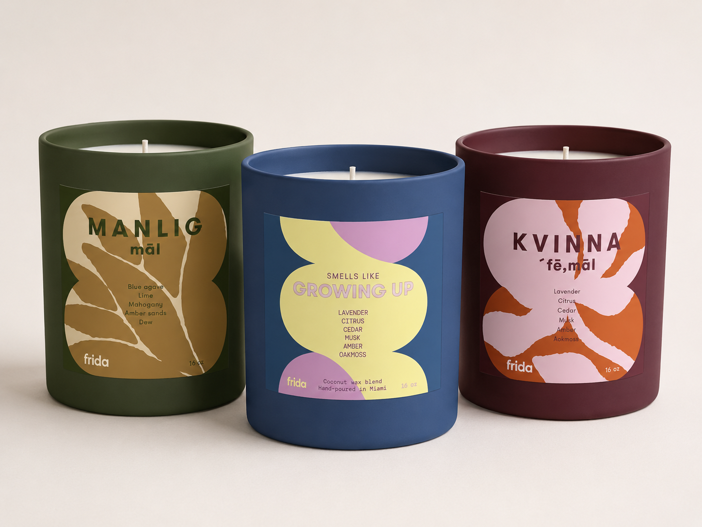 Designed and produced custom candles, including labels, vessels and scents.