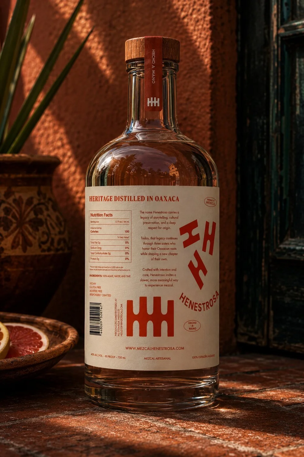 Henestrosa bottle back label