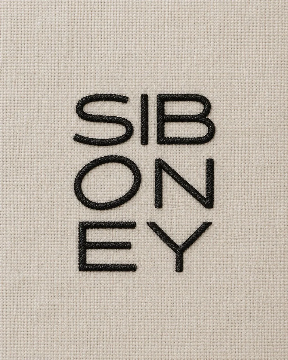 Stacked Siboney wordmark on canvas