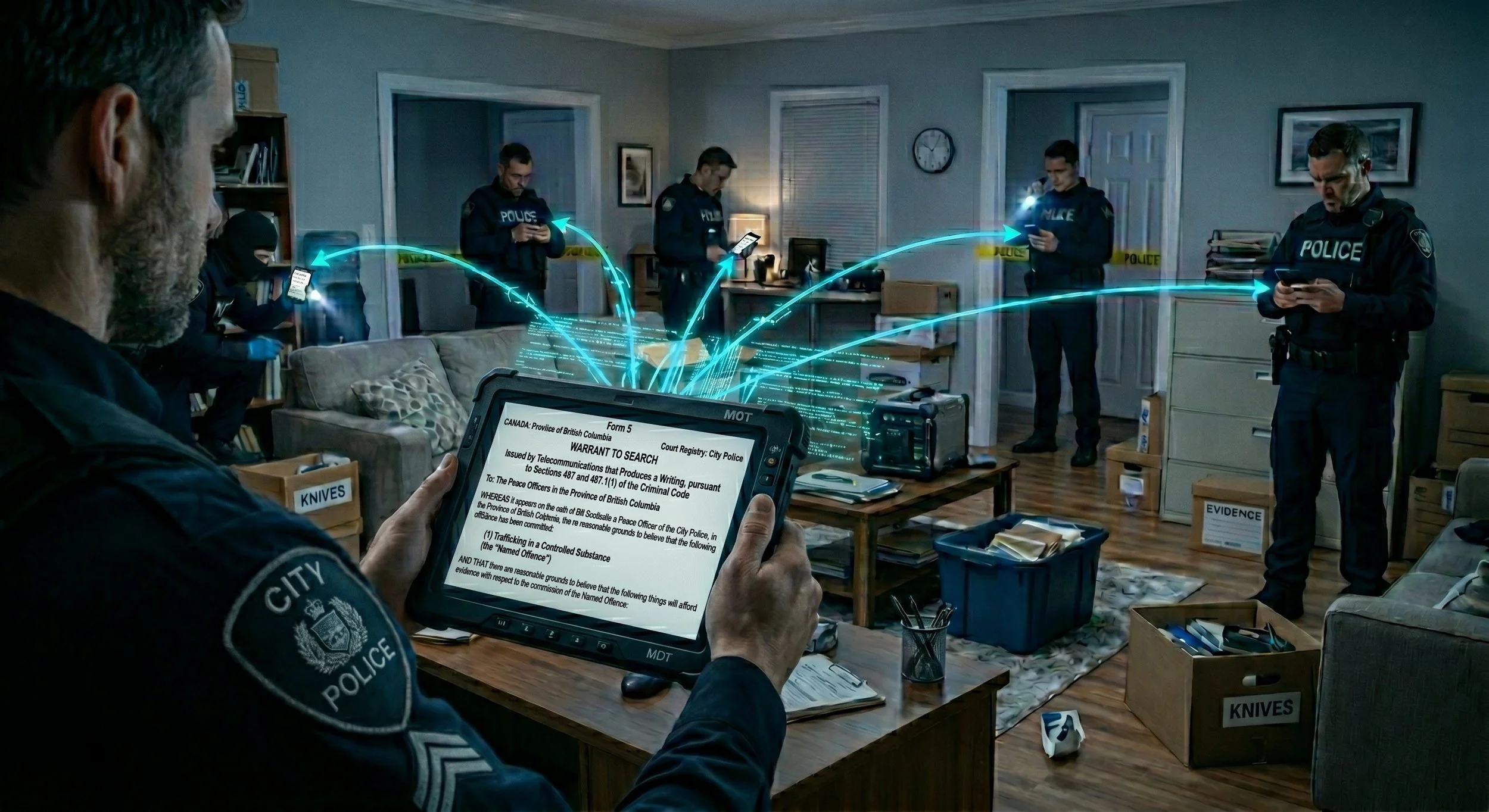 Seamless Warrant Integration.

Bring legal authority directly into your digital workflow.

Upload search warrant PDFs directly into the platform. Exhibit In-Sight instantly logs the document into the digital notes of every involved officer, while act