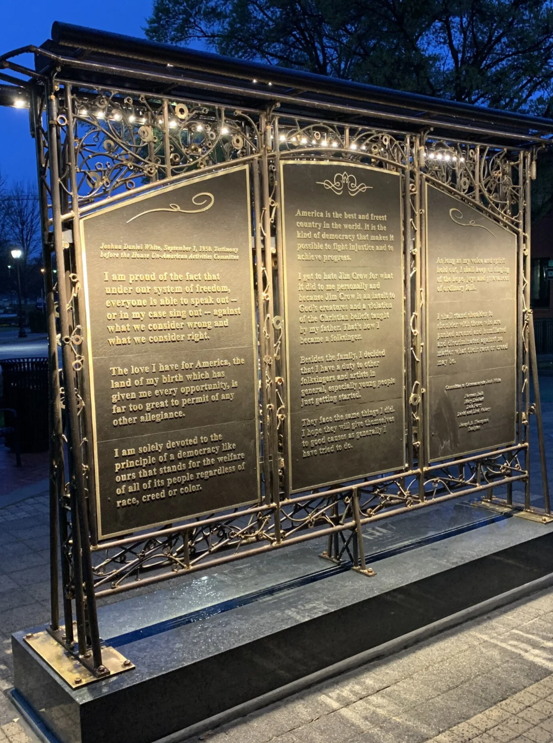 Josh White Commemorative Sculpture front panels // 2021

