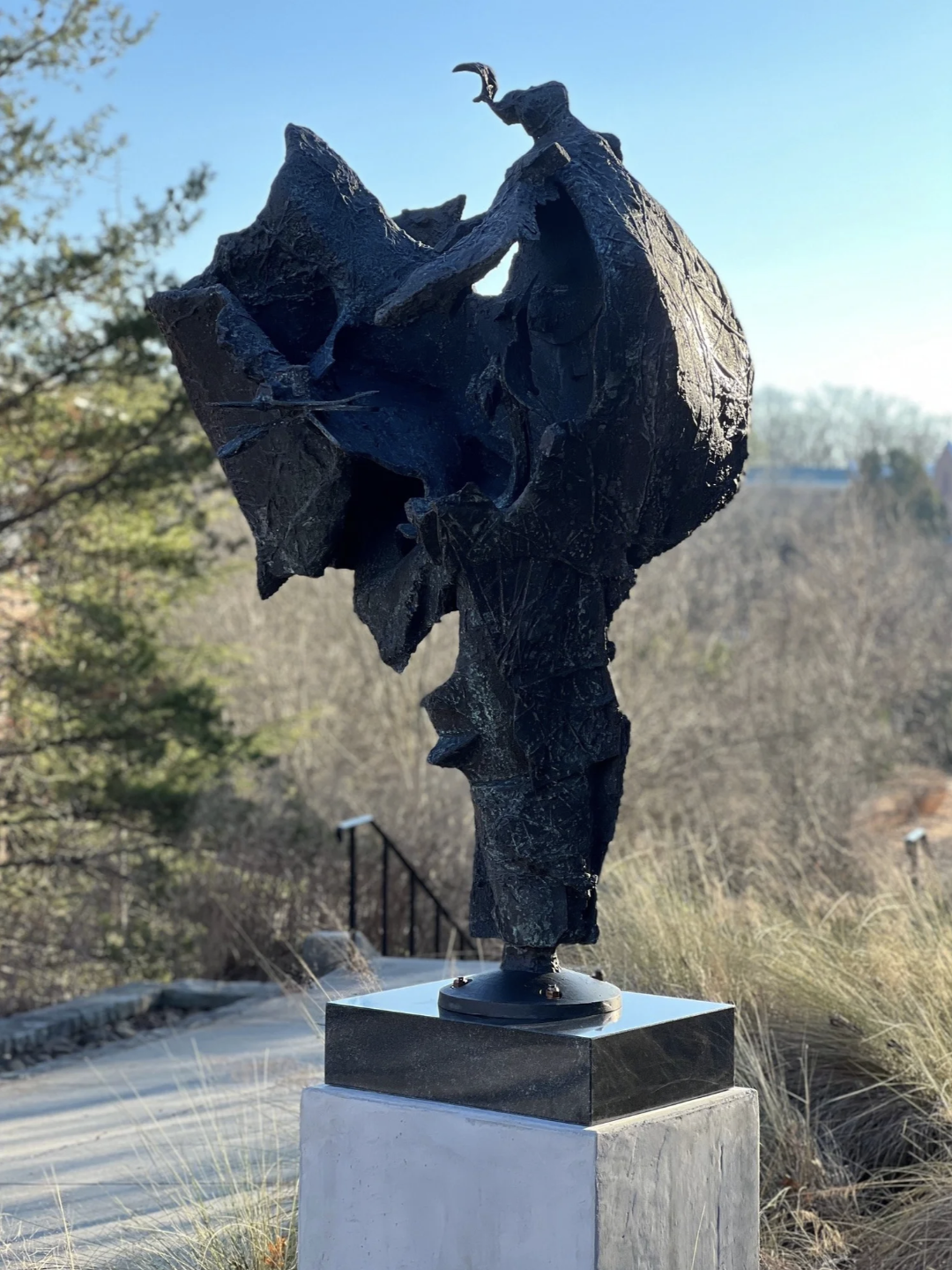 “Archangel, 1967”. The sculpture is installed at the Georgia Museum of Art and was originally made by my father, William J Thompson in 1967. The sculpture was cast in bronze last year and gifted, from our family, to the GMOA