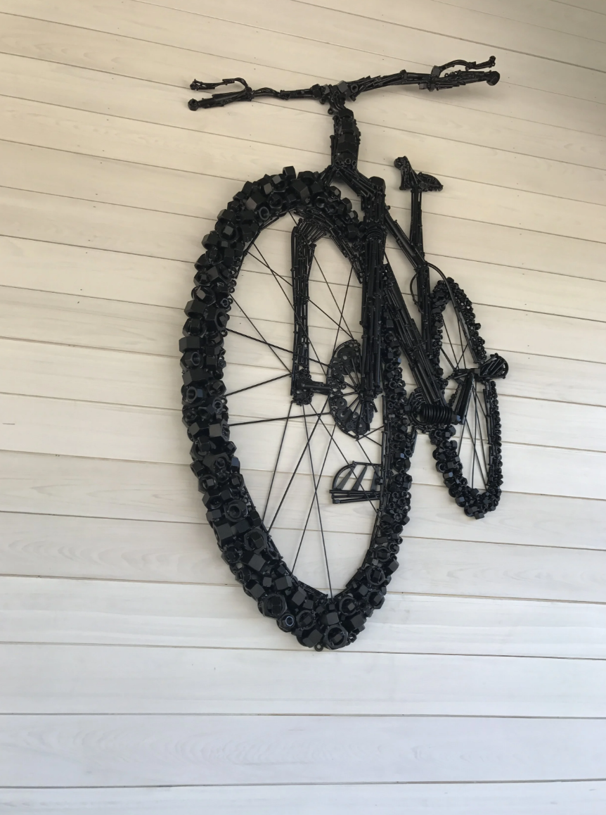 Bike ! // 50" x 41 " Steel Relief Sculpture 2016