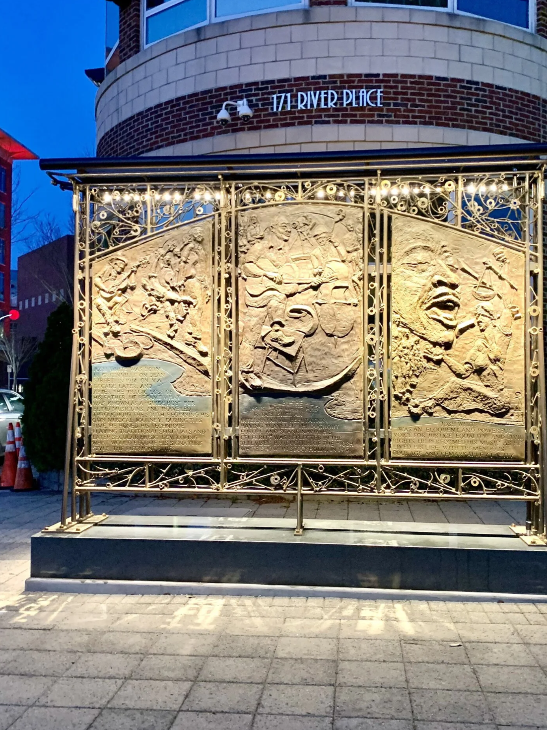 Josh White Commemorative Sculpture front panels // 2021
