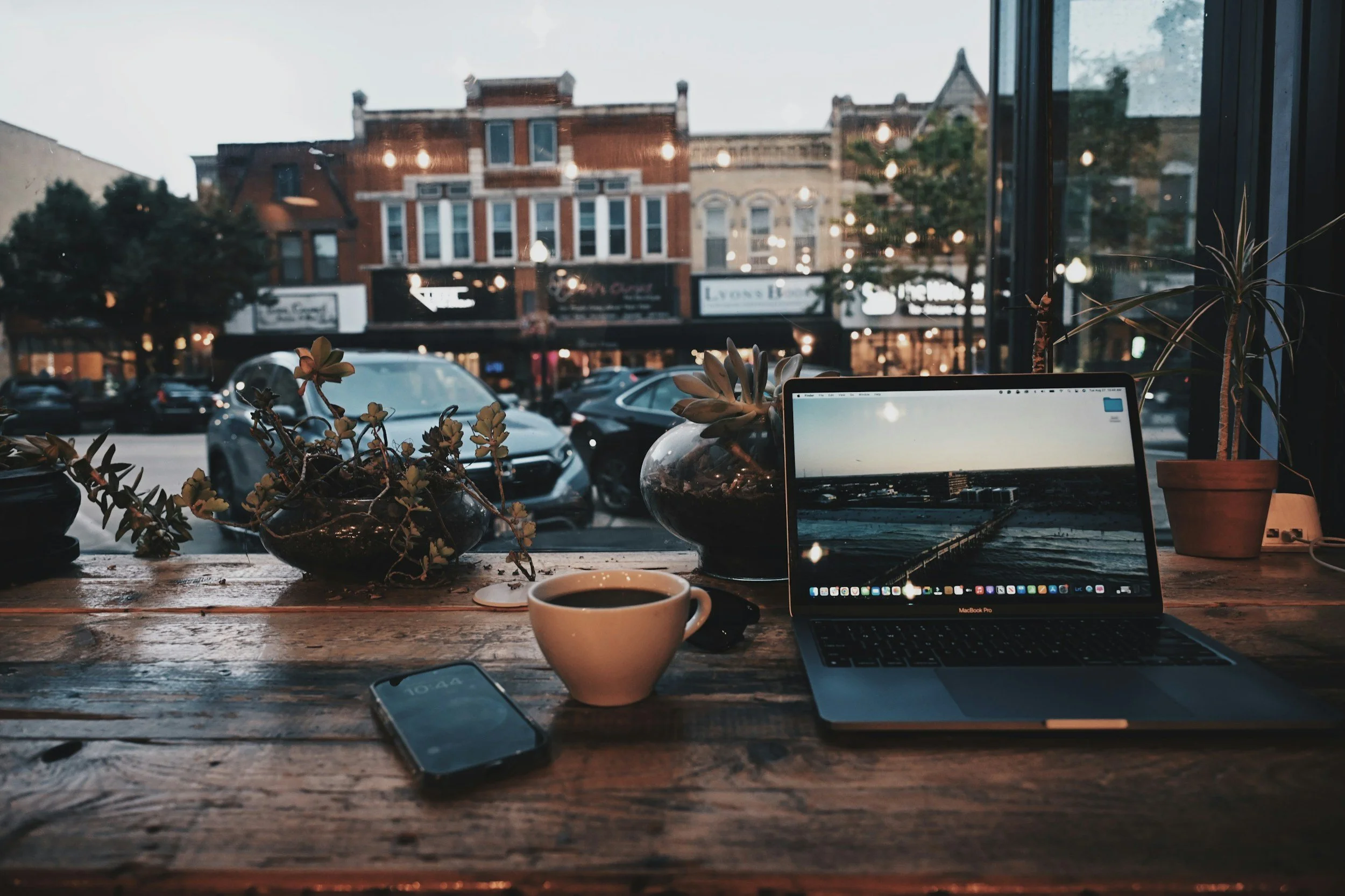 Small business environment supported by reliable wireless network connectivity.