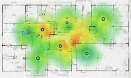 Wi-Fi coverage analysis after optimization showing improved wireless coverage and performance.