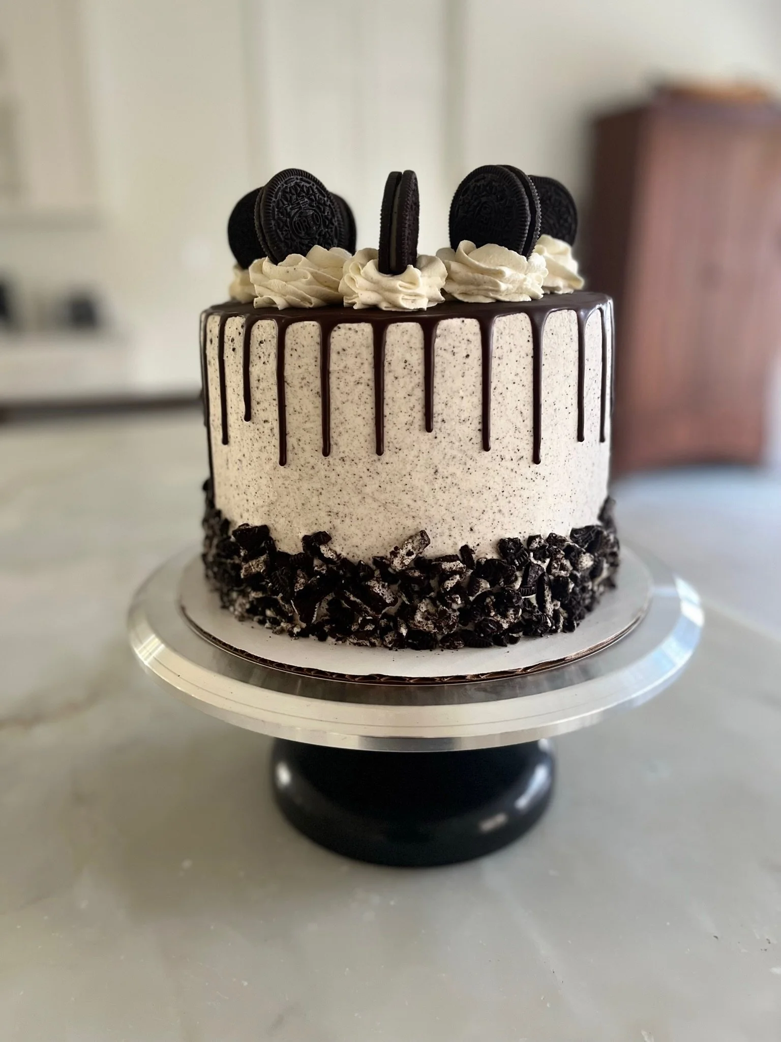 Celebration cake with cookies and Oreo toppings