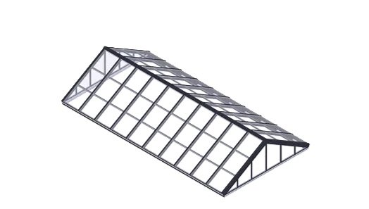Custom Wasco / Velux slylight structure with a sloped roof and metal framing.