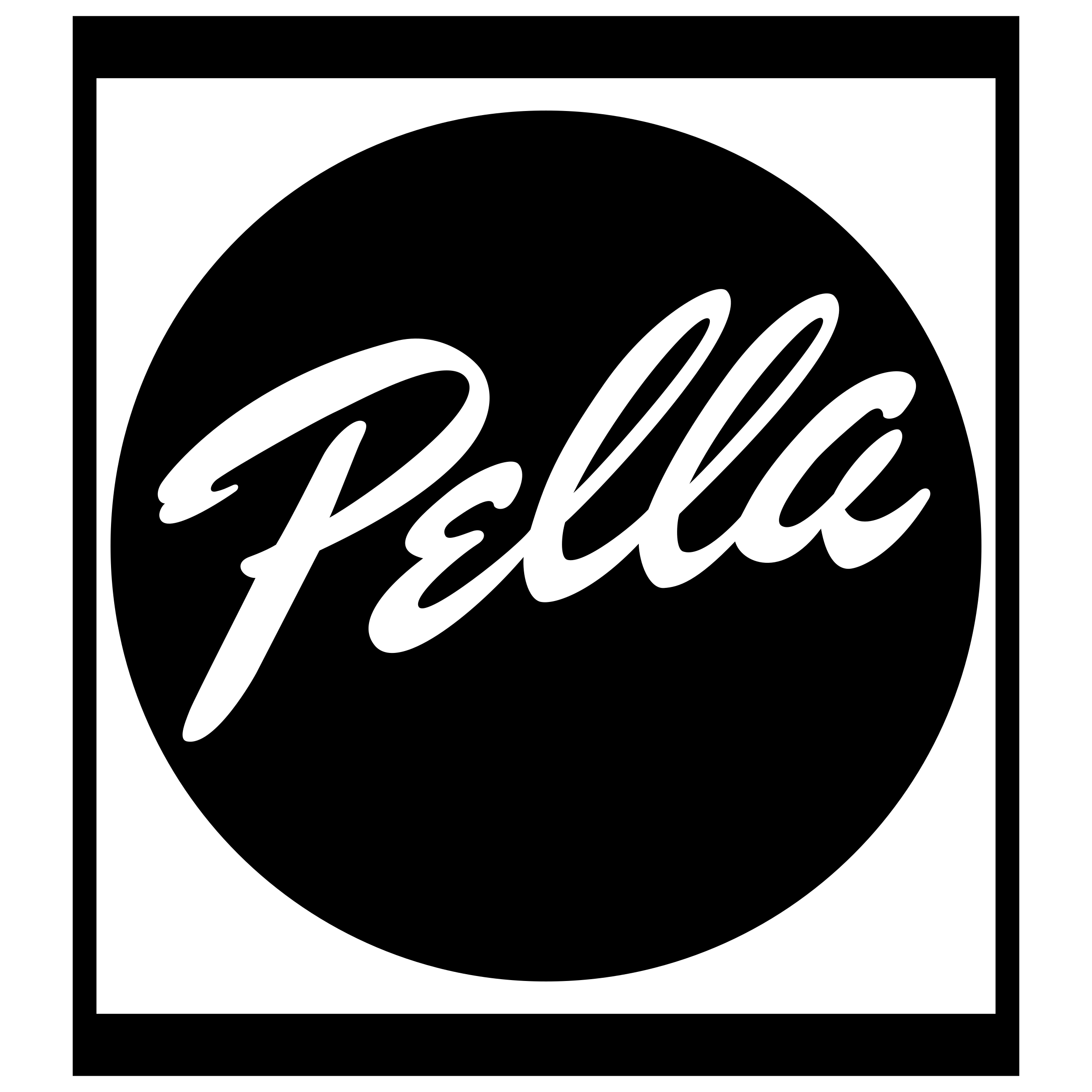 Black and white logo with stylized text.