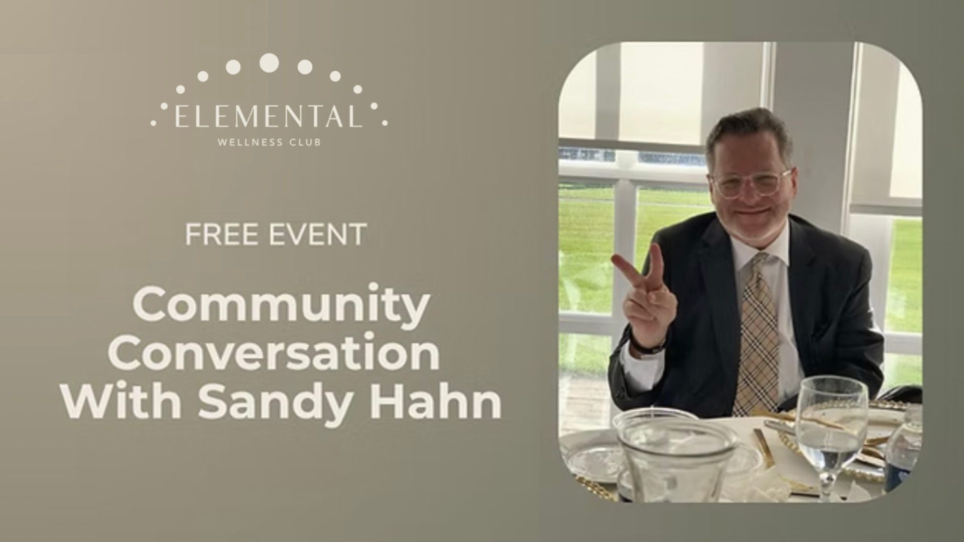 A Free Community Conversation with Sandy Hahn