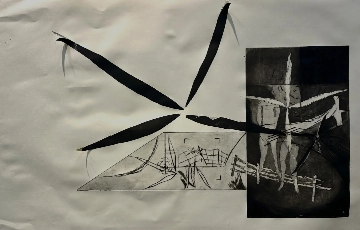 26x40 two plate etching with dry point and aquatint&hellip;.. and a collagraph as well&hellip;.🛰️🛰️🛰️🛰️🚁🚁🚁🚁🚁🚁🚁🛩️🛩️🛩️🎥🎥🎥🎥🎥🎥📺📺📺📺
#printmaking