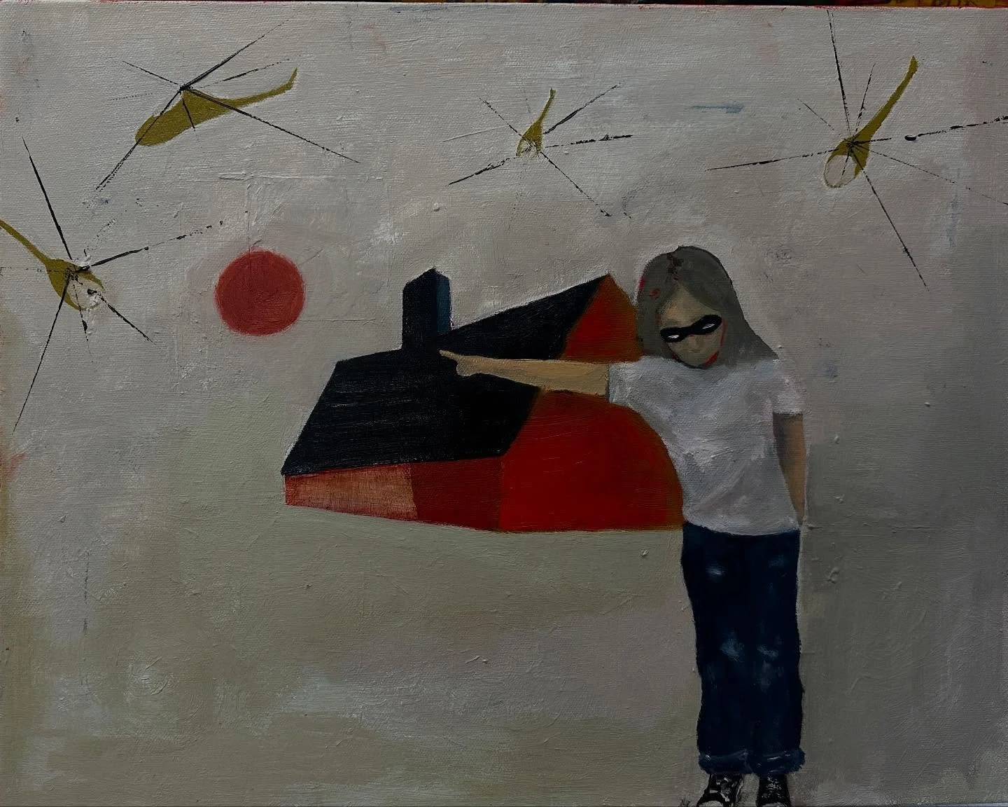 Proof they&rsquo;re around 

Oil and acrylic on canvas 14&rdquo;x18&rdquo;