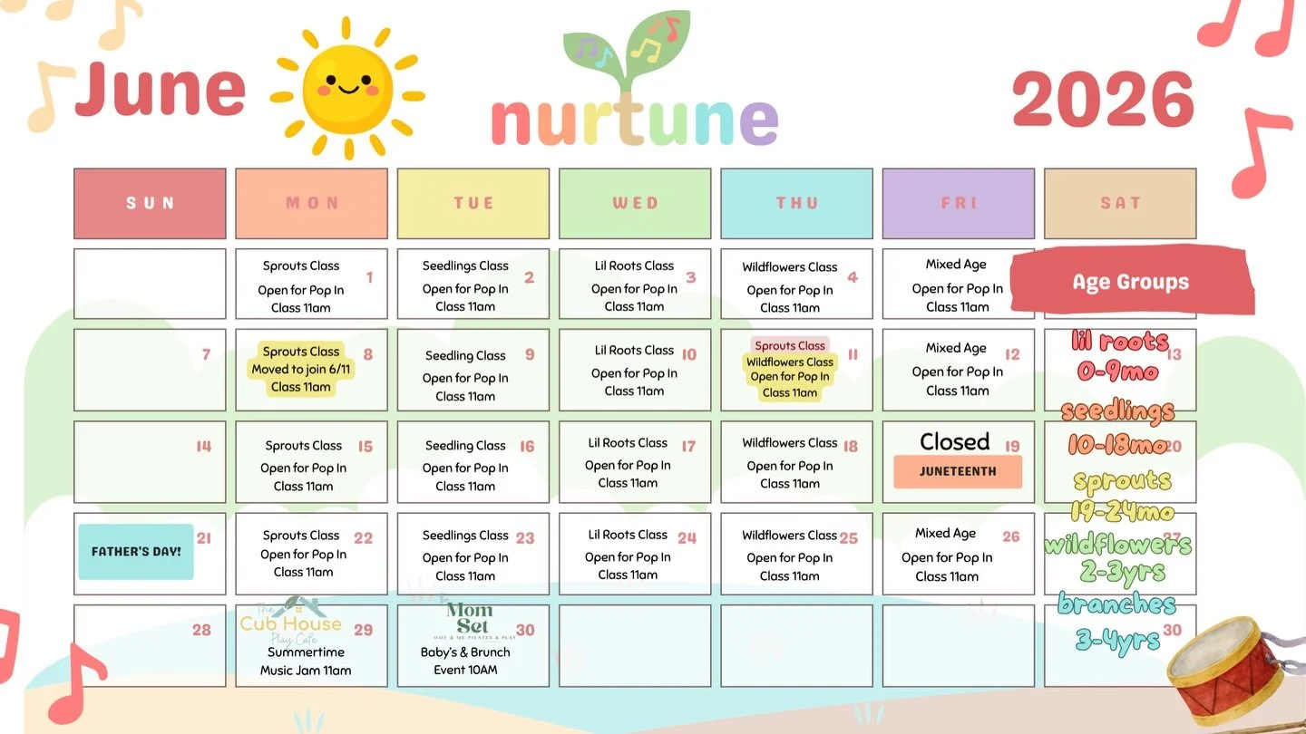 🎶🌈 Hello June! 🌈🎶

We can&rsquo;t believe we&rsquo;re already entering the final month of our Spring Nurtune session! What an incredible journey it has been watching our little musicians learn, grow, and connect through music.

Over the past seve