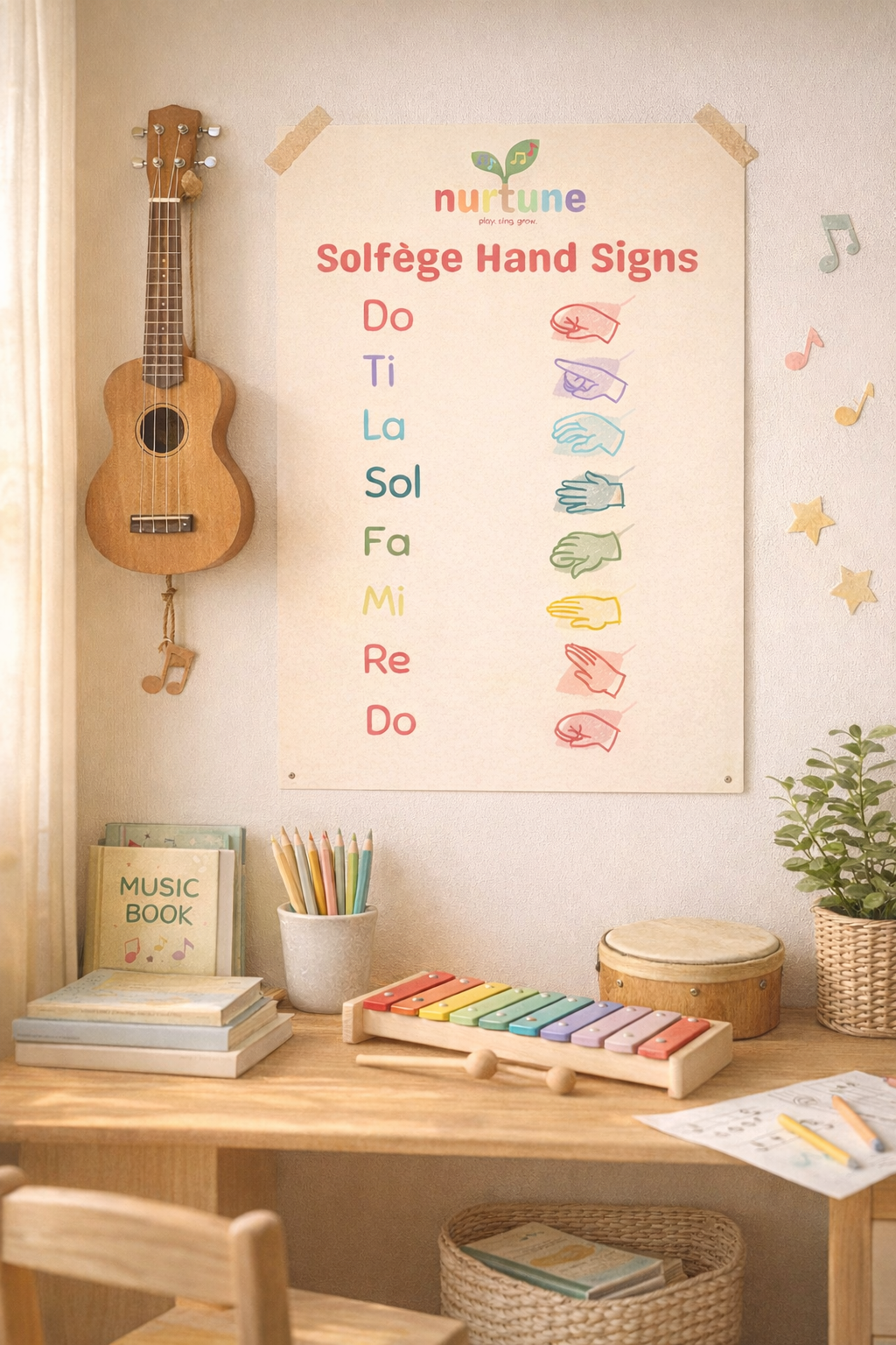 Nurtune: Solfege Hand Signs Educational Poster