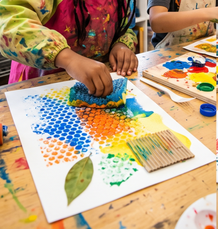 (Ages 7-13) August 4, 2026 – Printmaking with Found Objects