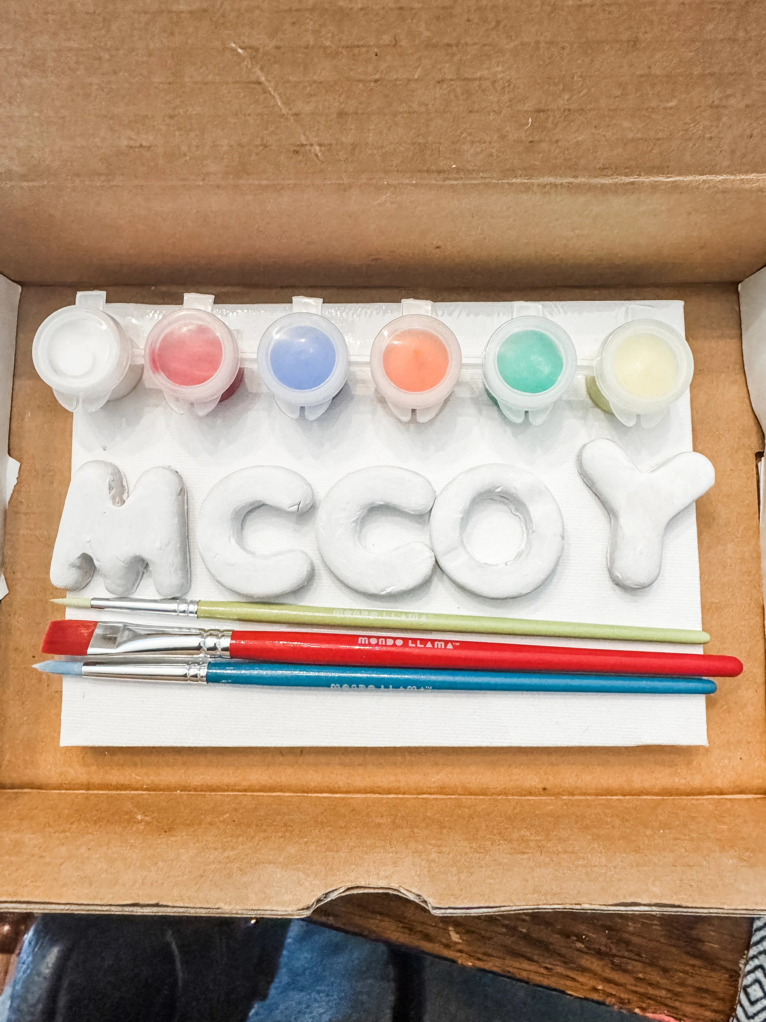Custom Name Clay & Canvas Art Kit (Ready to Paint)