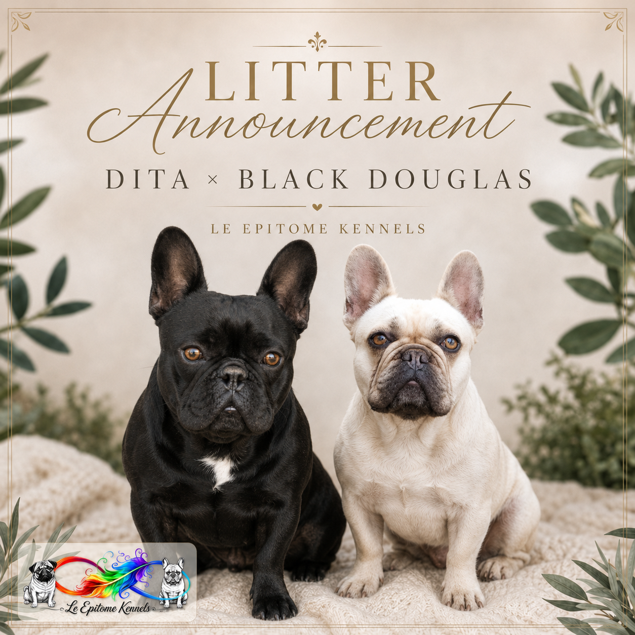Dita x Black Douglas Frenchie Puppies