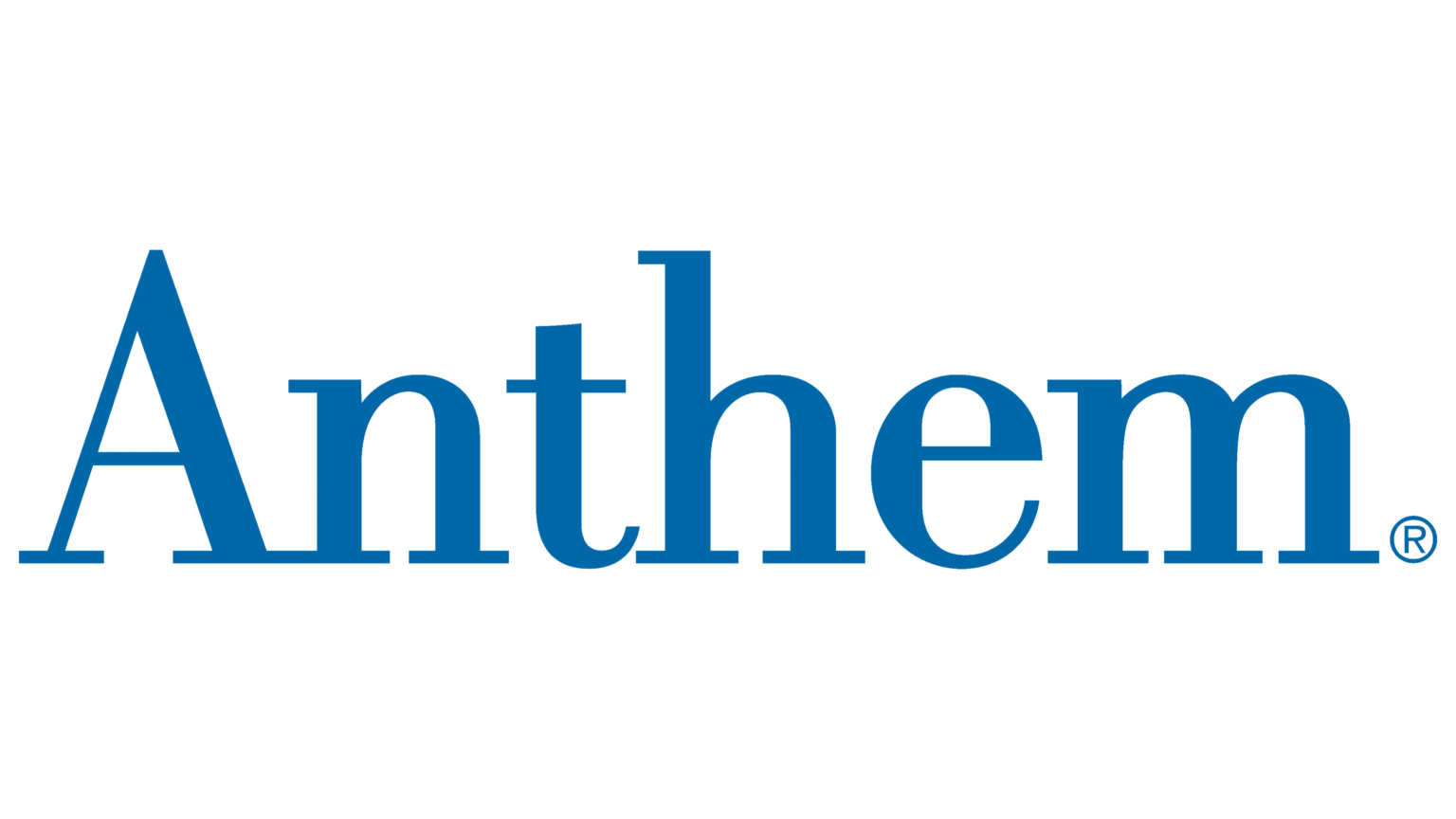 The logo of Anthem, a healthcare company, with the word 'Anthem' in blue text.