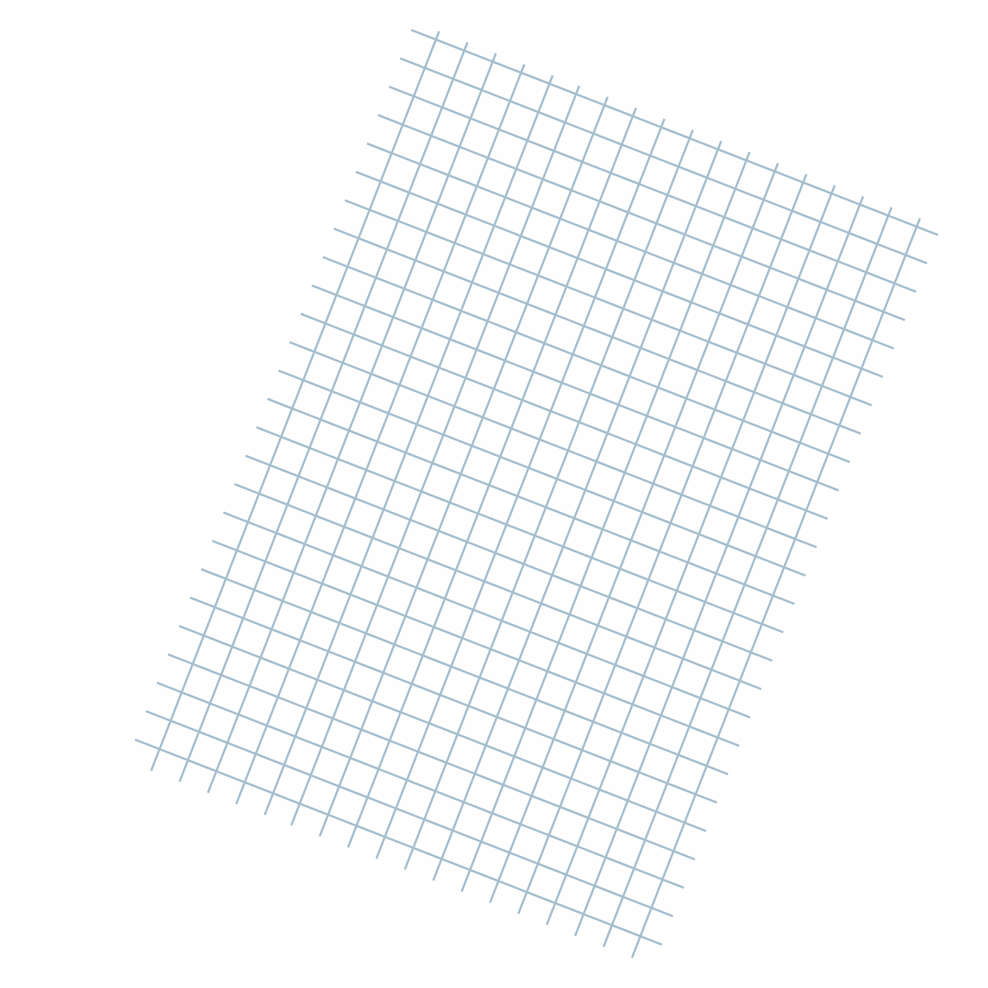 A sheet of grid paper with blue lines and squares, tilted at an angle.