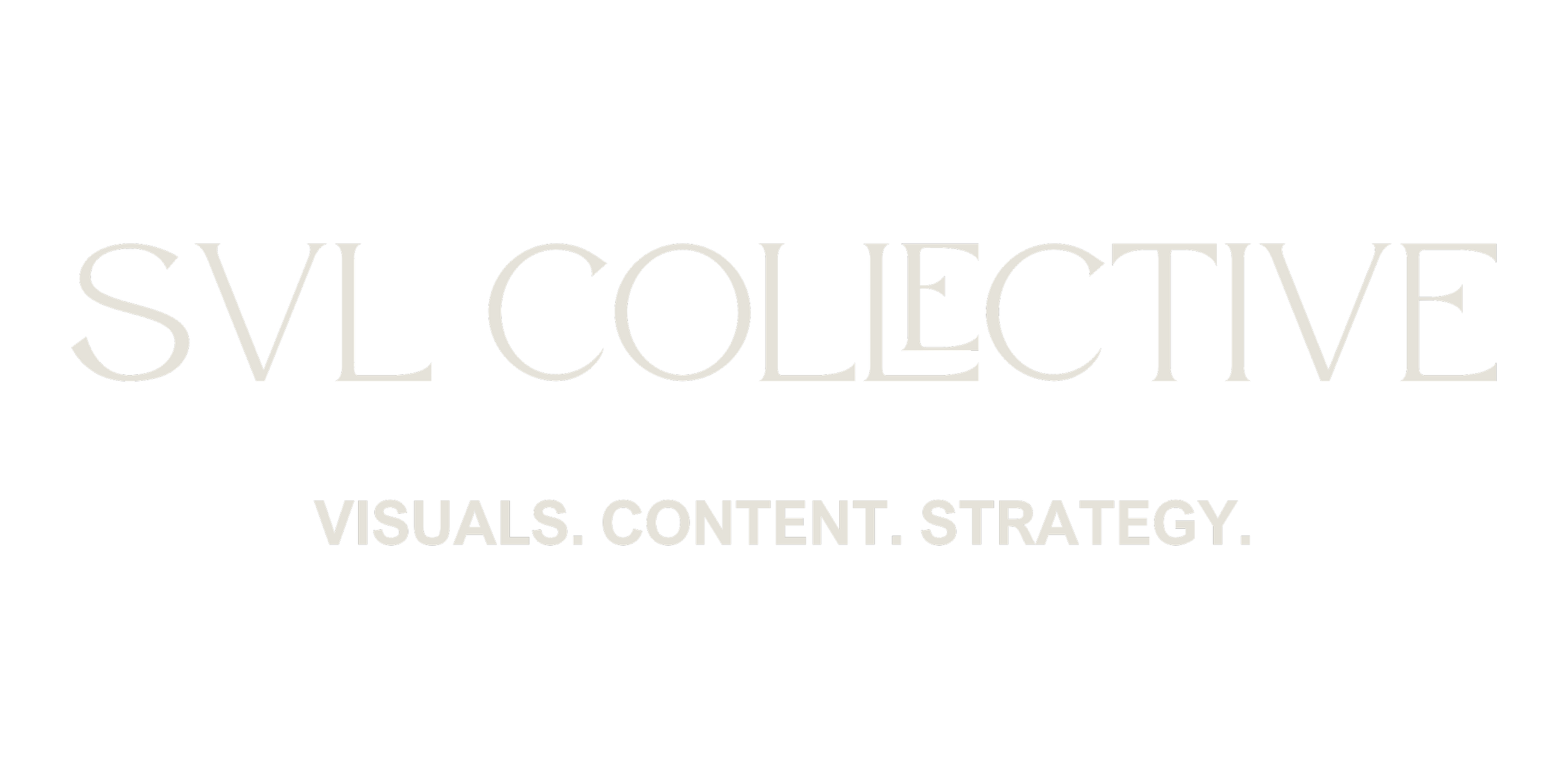 SVL Collective logo with the tagline 'Visuals. Content. Strategy.' on a black background.