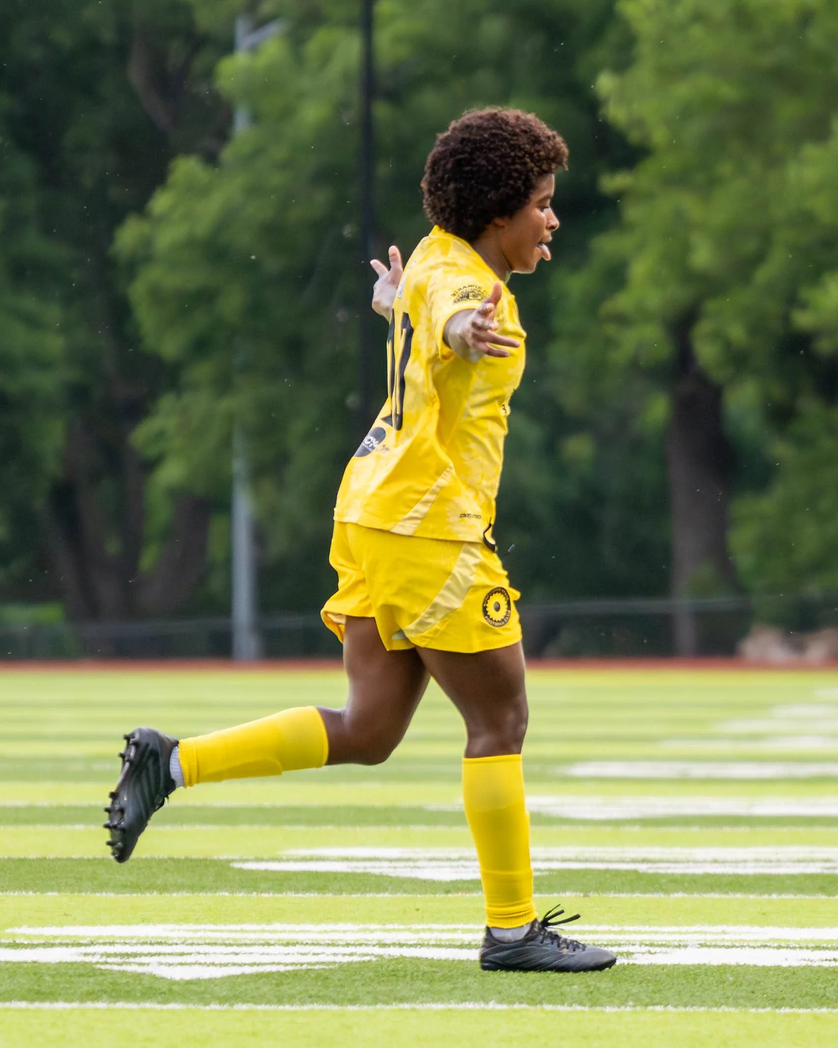 Sunflower State FC's Tata (#10) celebrates after scoring a goal at home vs Oklahoma City FC on June 6th, 2026 - Photo by: Austin Farrow