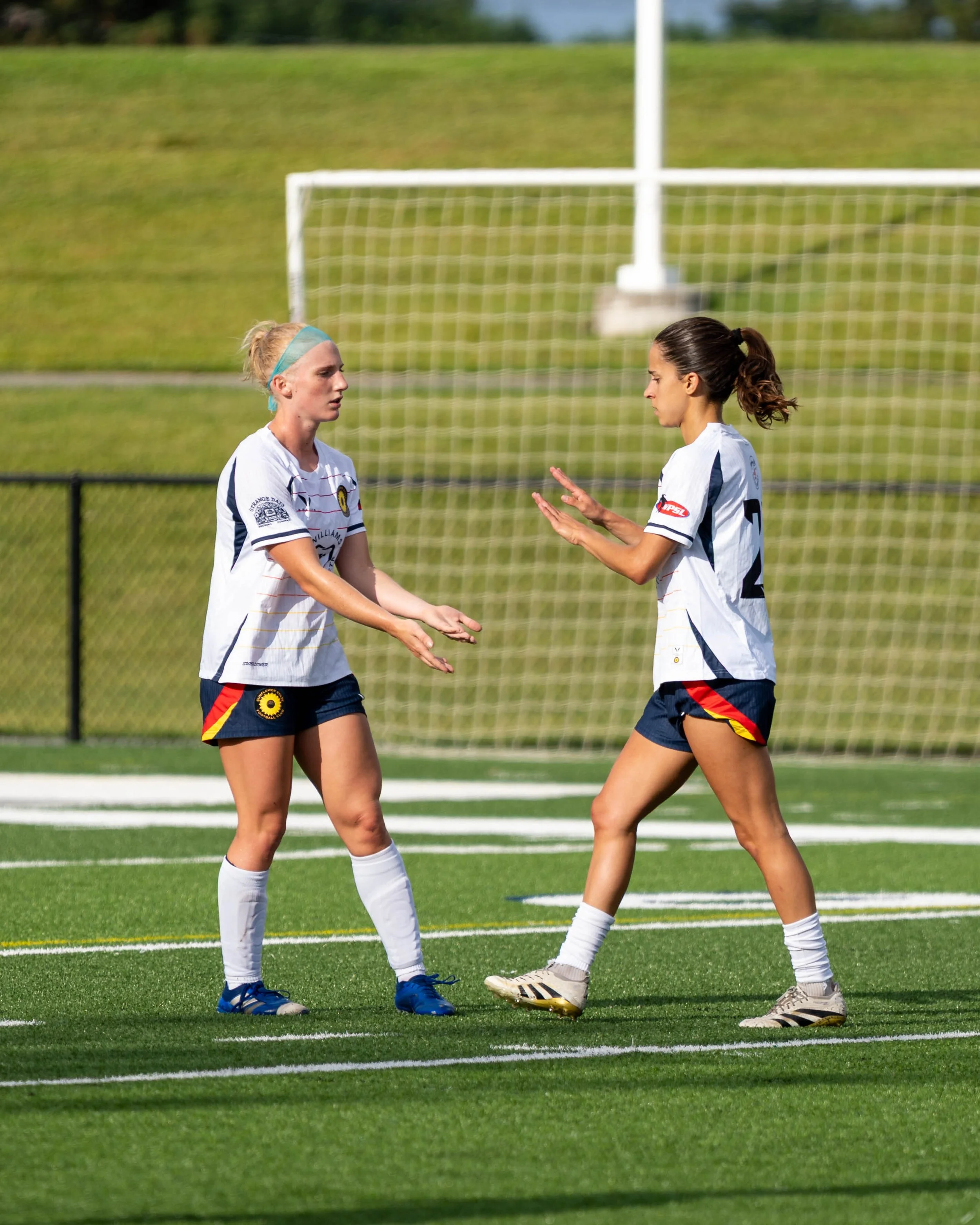 Sunflower State FC players celebrate after scoring a goal at home vs Wichita FC on June 7th, 2026 - Photo by Austin Farrow