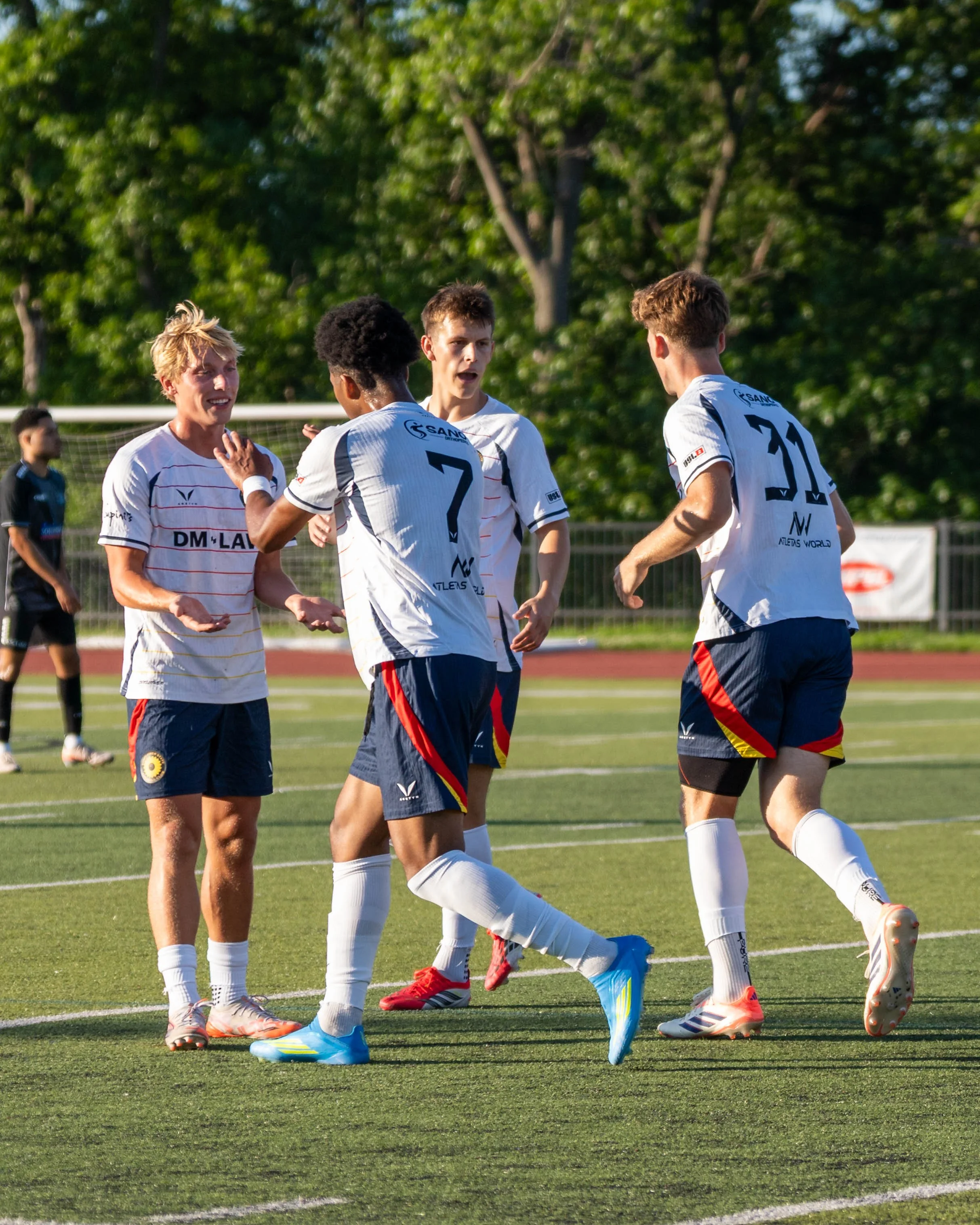 Sunflower State FC's Immanuel Wayoro (#7) celebrating after scoring a goal on the road against FC Ambush on June 13th, 2026 - Photo by: Austin Farrow
