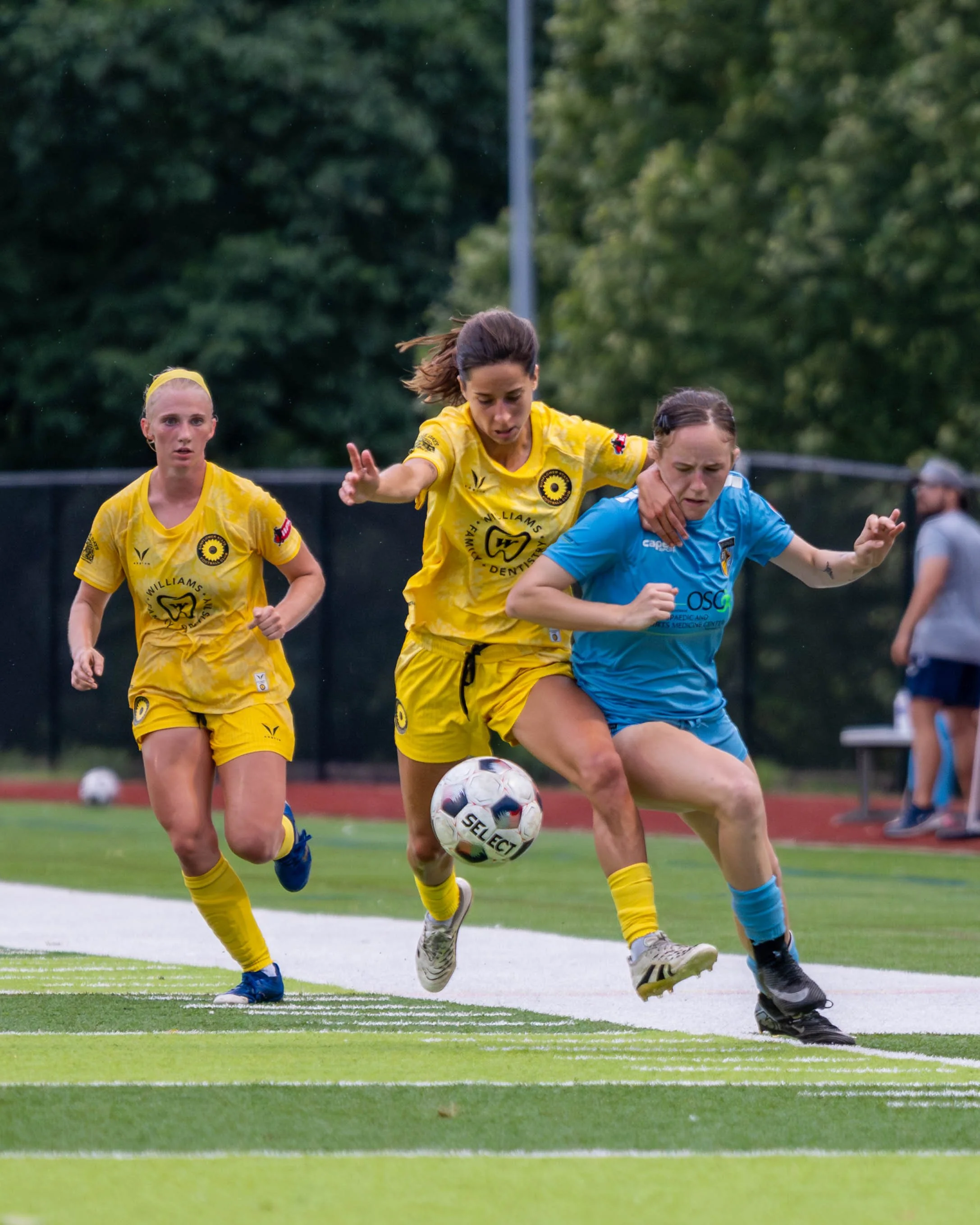Sunflower State FC player battles with an opponent to win the ball at home against Oklahoma City FC on June 6th, 2026 - Photo by: Austin Farrow
