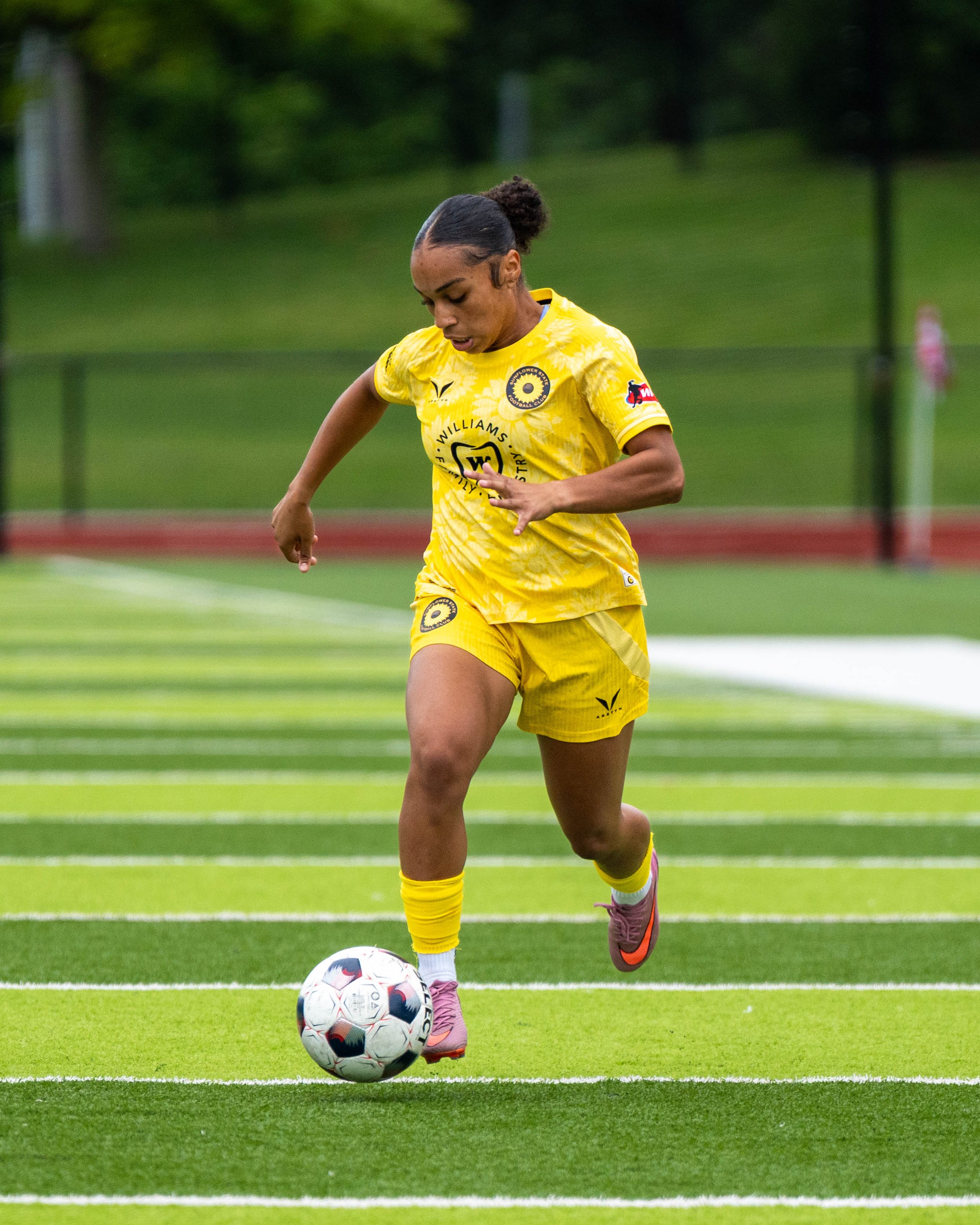 Sunflower State FC player dribbles with the ball at home against Oklahoma City FC on June 6th, 2026 - Photo by: Austin Farrow