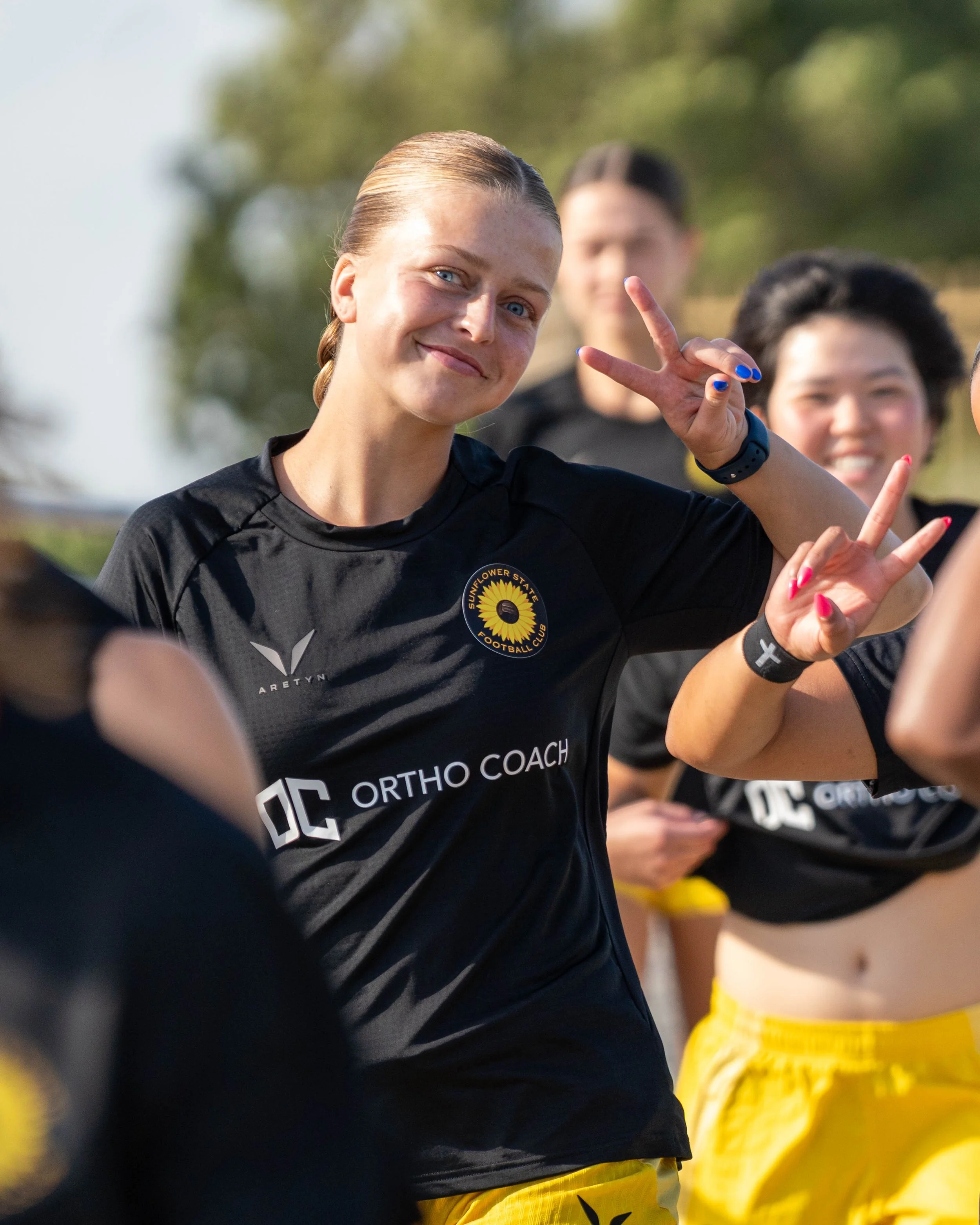Sunflower State FC's Juliana Wardlaw (#8) poses for the camera walking out to warmups on the road vs Wichita FC on June 10th, 2026 - Photo by Austin Farrow