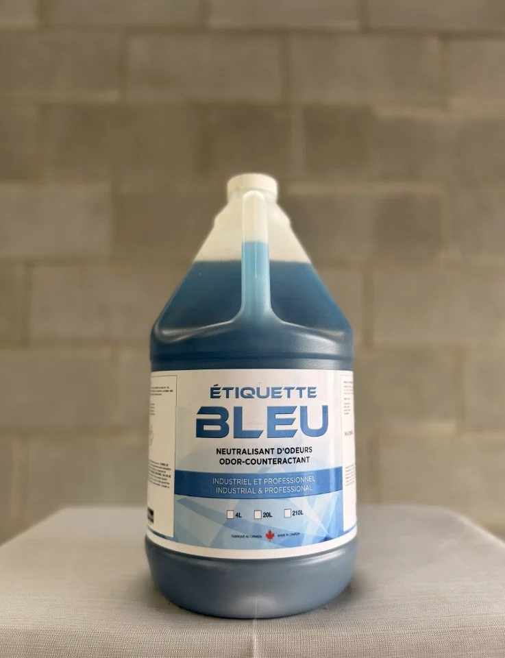 Étiquette Bleu Odor-Counteractant