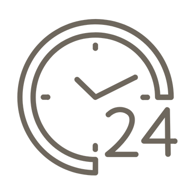 Clock with a 24-hour time format.