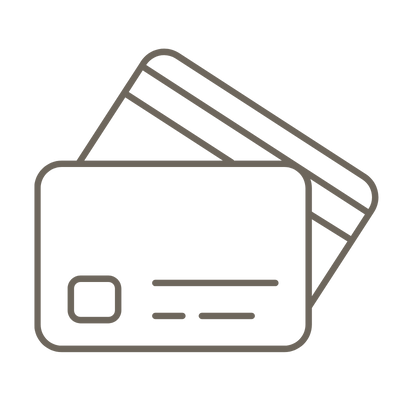 Graphic illustration of two credit cards stacked on top of each other.