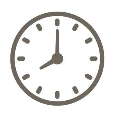Analog clock showing 3:00