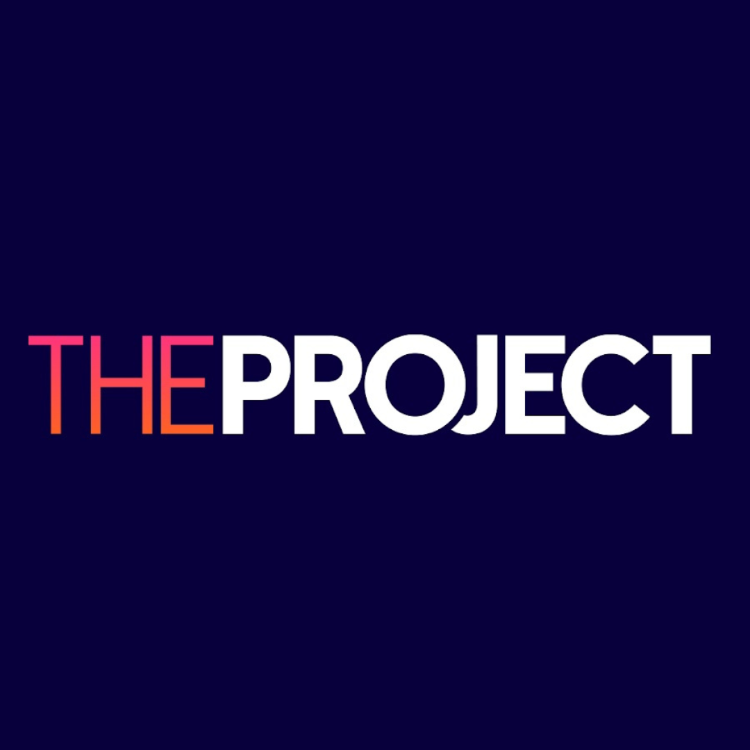 The logo of 'The Project' with the words 'THE' in pink and 'PROJECT' in white on a dark background.